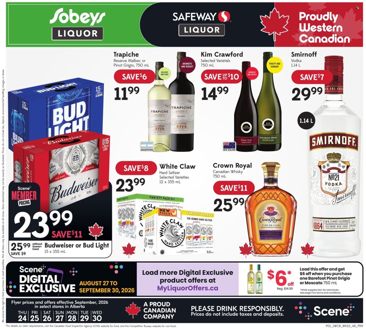 Sobeys Liquor flyer - September 24, 2026 - September 30, 2026. Page 1