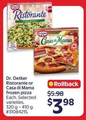 Dr. Oetker Ristorante or Casa di Mama Frozen Pizza