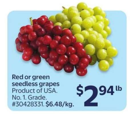RED OR GREEN SEEDLESS GRAPES