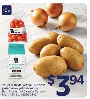 Your Fresh Market™ all-purpose potatoes or yellow onions