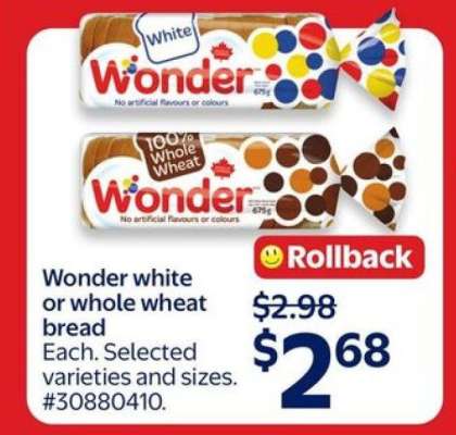 WONDER WHITE or WHOLE WHEAT BREAD