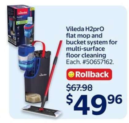 Vileda H2prO flat mop and bucket system