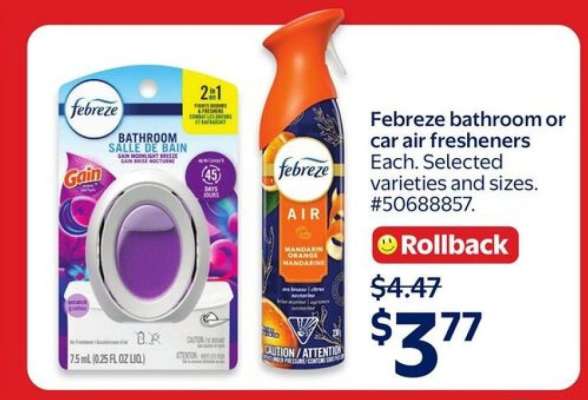Febreze bathroom or car air fresheners