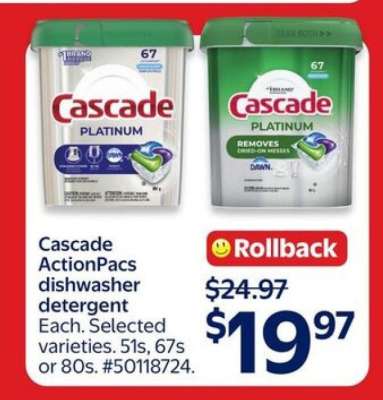 CASCADE ACTIONPACS DISHWASHER DETERGENT