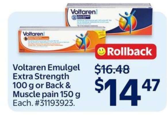 Voltaren Emulgel Extra Strength 100 g or Back & Muscle Pain 150 g
