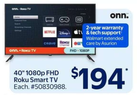 40" 1080p FHD Roku Smart TV