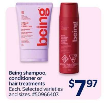 Being shampoo, conditioner or hair treatments