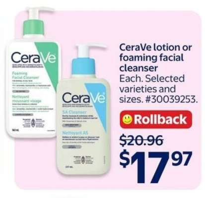 CeraVe lotion or foaming facial cleanser