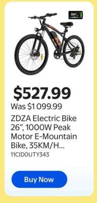 ZDZA Electric Bike 26”