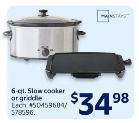 6-qt. Slow cooker or griddle