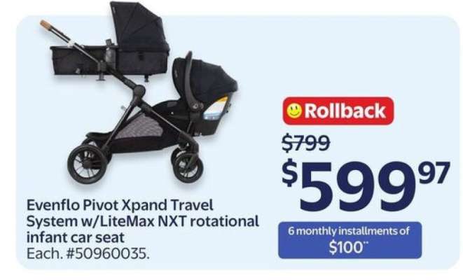 Evenflo Pivot Xpand Travel System w/LiteMax NXT rotational infant car seat