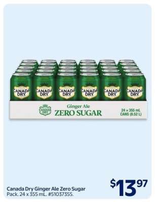 Canada Dry' Ginger Ale Zero Sugar
