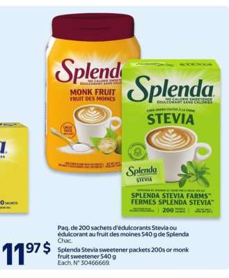 Splenda Stevia or Monk Fruit Sweetener