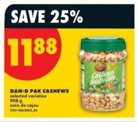 DAN-D-PAK CASHEWS