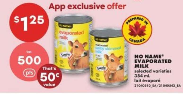 NO NAME EVAPORATED MILK