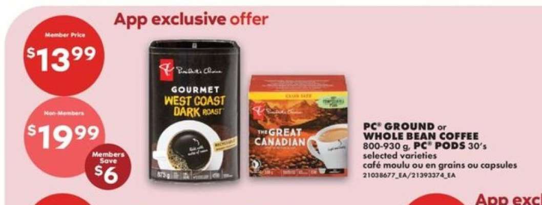 PC Ground or Whole Bean Coffee