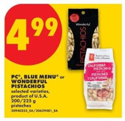 PC® Blue Menu® or Wonderful Pistachios