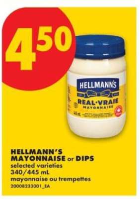 HELLMANN’S MAYONNAISE or DIPS