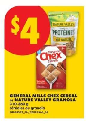 GENERAL MILLS CHEX CEREAL or NATURE VALLEY GRANOLA