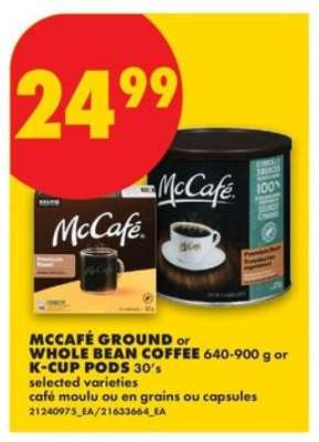 MCCAFÉ GROUND or WHOLE BEAN COFFEE or K-CUP PODS