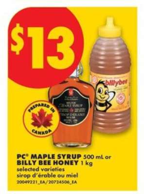 PC Maple Syrup or Billy Bee Honey