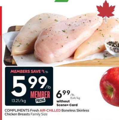 COMPLIMENTS Fresh AIR-CHILLED Boneless Skinless Chicken Breasts Family Size