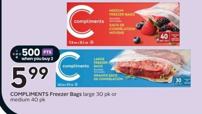 Compliments Freezer Bags