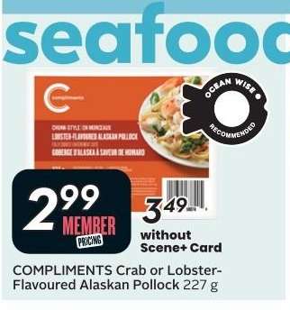 COMPLIMENTS Crab- or Lobster-Flavoured Alaskan Pollock 227 g