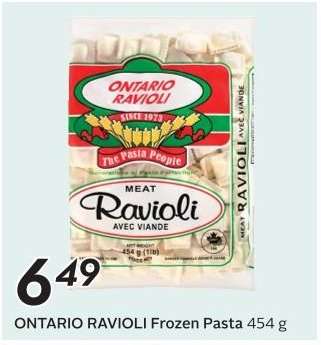 ONTARIO RAVIOLI Frozen Pasta 454 g