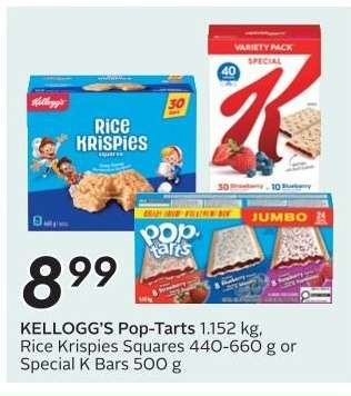 KELLOGG’S Pop-Tarts, Rice Krispies Squares, or Special K Bars