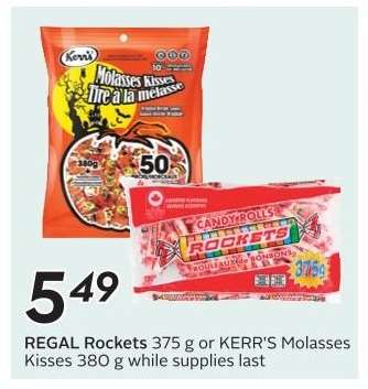 REGAL Rockets or KERR'S Molasses Kisses