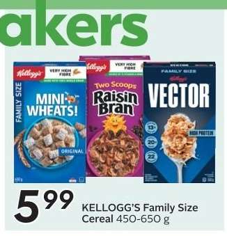 KELLOGG’S FAMILY SIZE CEREAL