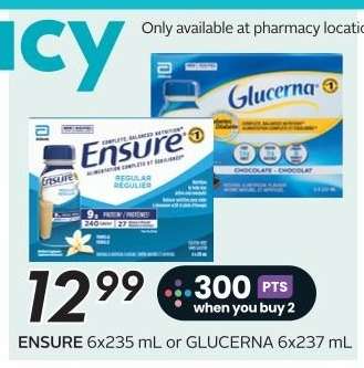 ENSURE 6x235 mL or GLUCERNA 6x237 mL