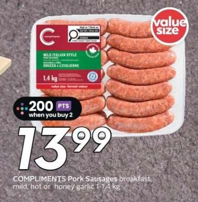 COMPLIMENTS Pork Sausages