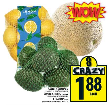 Cantaloupes, Avocados, Lemons