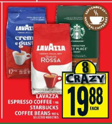 Lavazza Espresso Coffee 1 kg / Starbucks Coffee Beans 907 g
