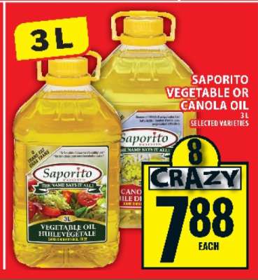 SAPORITO VEGETABLE OR CANOLA OIL