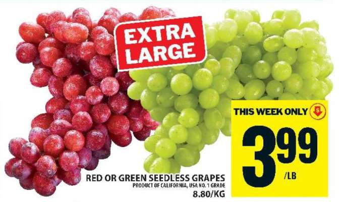 RED OR GREEN SEEDLESS GRAPES