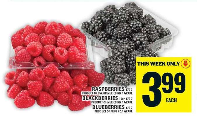 Raspberries, Blackberries, Blueberries