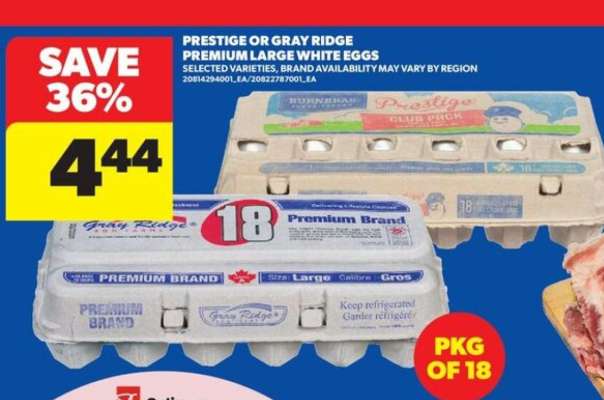 Prestige or Gray Ridge Premium Large White Eggs