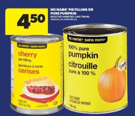 No Name Pie Filling or Pure Pumpkin