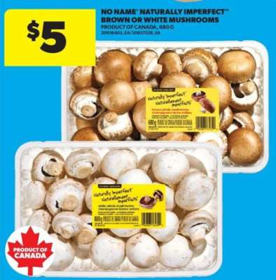 No Name Naturally Imperfect Brown or White Mushrooms