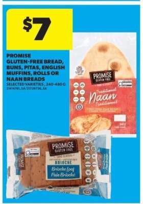 PROMISE Gluten-Free Bread, Buns, Pitas, English Muffins, Rolls or Naan Breads