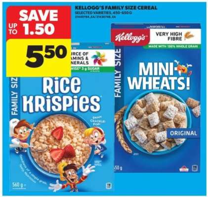 KELLOGG’S FAMILY SIZE CEREAL