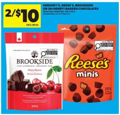 Hershey's, Reese's, Brookside or Oh Henry! Bagged Chocolates