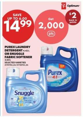 Purex Laundry Detergent or Snuggle Fabric Softener