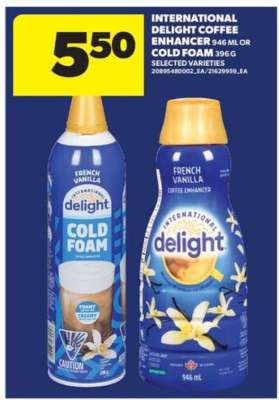 INTERNATIONAL DELIGHT COFFEE ENHANCER or COLD FOAM