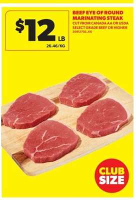 Beef Eye of Round Marinating Steak