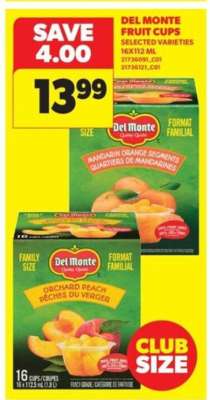 DEL MONTE FRUIT CUPS
