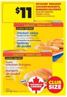 NO NAME Breaded Chicken Nuggets, Burgers or Strips